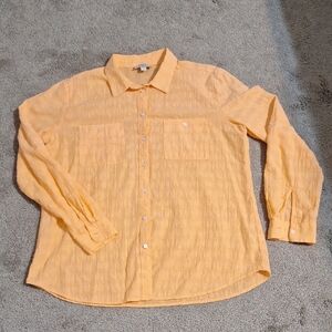 LOFT Light Orange Textured Blouse